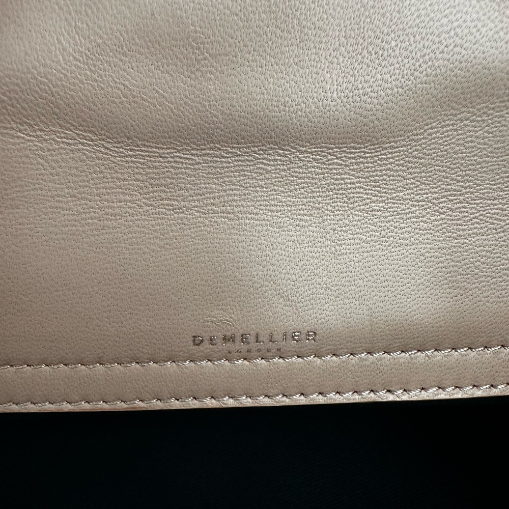 DeMellier Mini Seville Light Tan Clutch Purse Ruched Leather - Picture 13 of 16